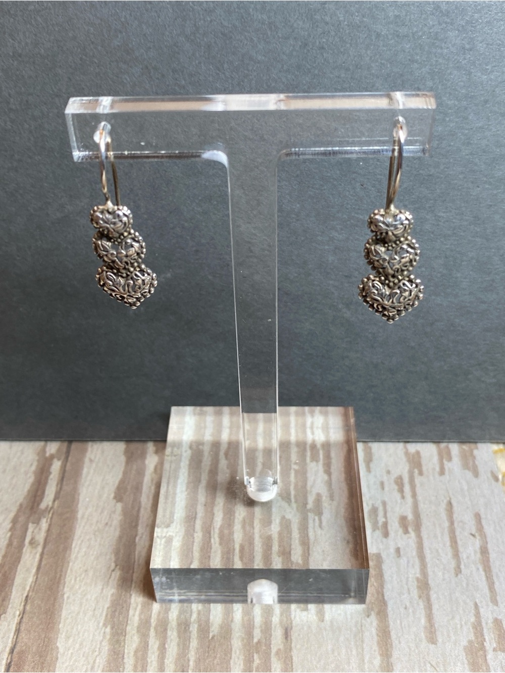Vintage sterling silver heart earrings